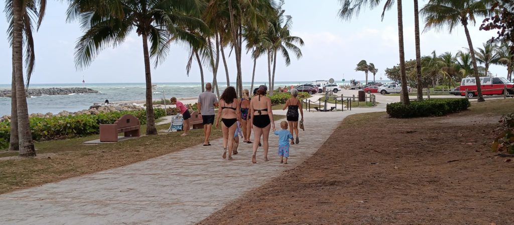 walking along the Jupiter beach strip near west palm beach