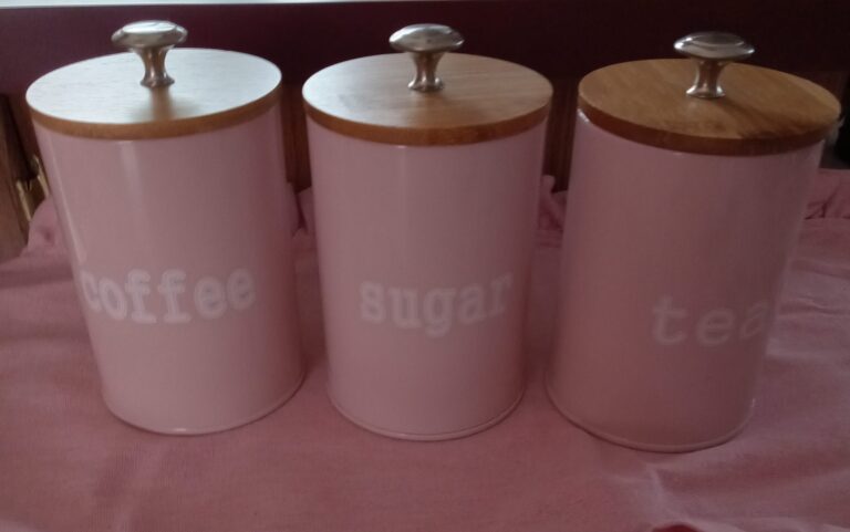 Cute and Practical: Pink Tin Canister Set for Stylish Storage