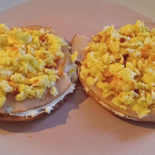 turkey and cream cheese breakfast tostada