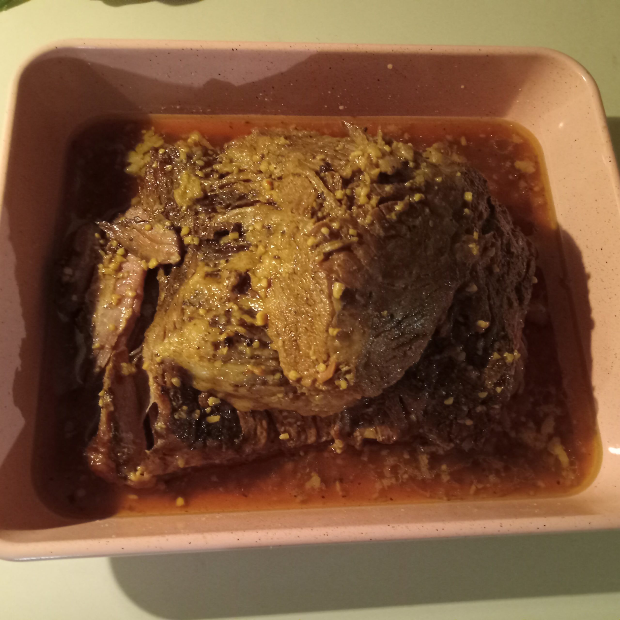 Southern Slow Cooker Spiced Peach Brisket Recipe