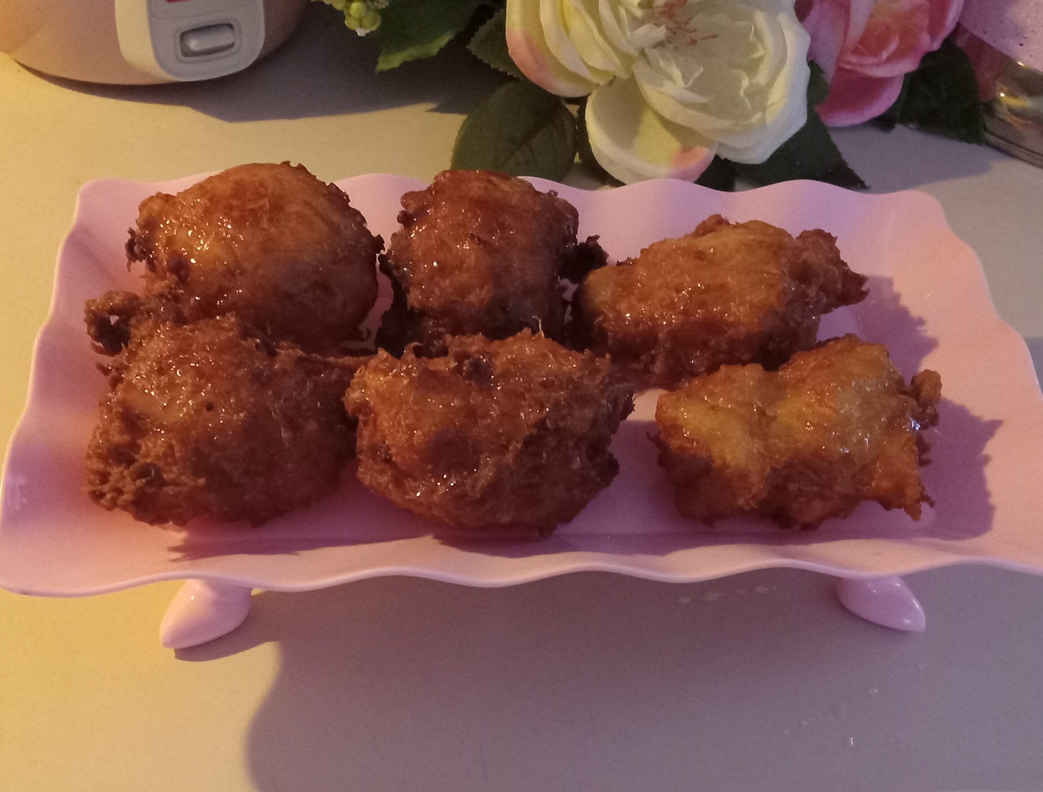 Homemade Pineapple Fritters With Sweet Glaze Recipe