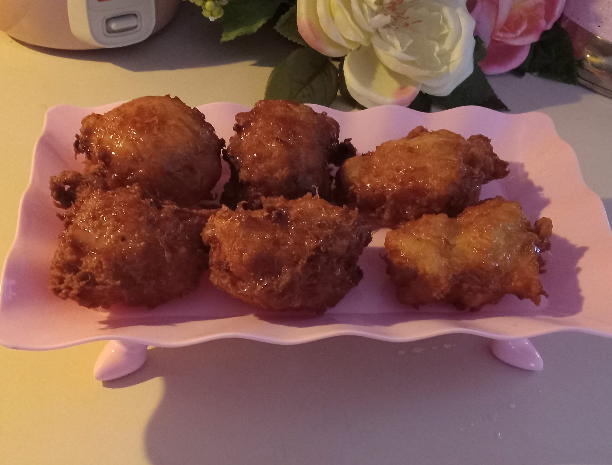 Homemade Pineapple Fritters With Sweet Glaze Recipe