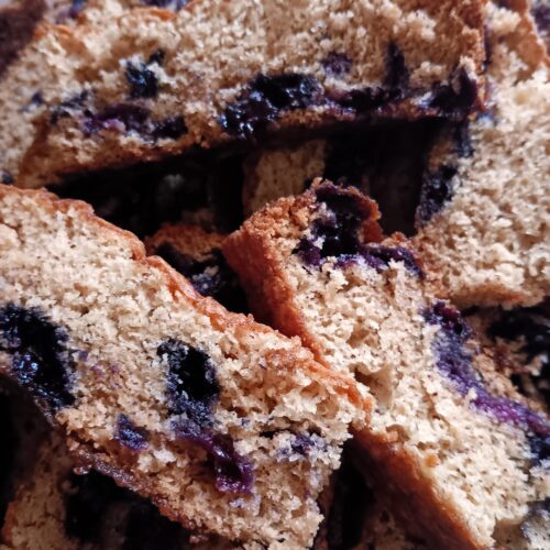 simple homemade blueberry banana bread