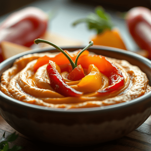 Roasted Bell Pepper Hummus Recipe Southern Style Hummus Homemade Hummus with a Twist Smoky Hummus Recipe Roasted Red Pepper Hummus Easy Hummus Dip Southern Flavored Hummus Hummus with Smoked Paprika Healthy Chickpea Dip