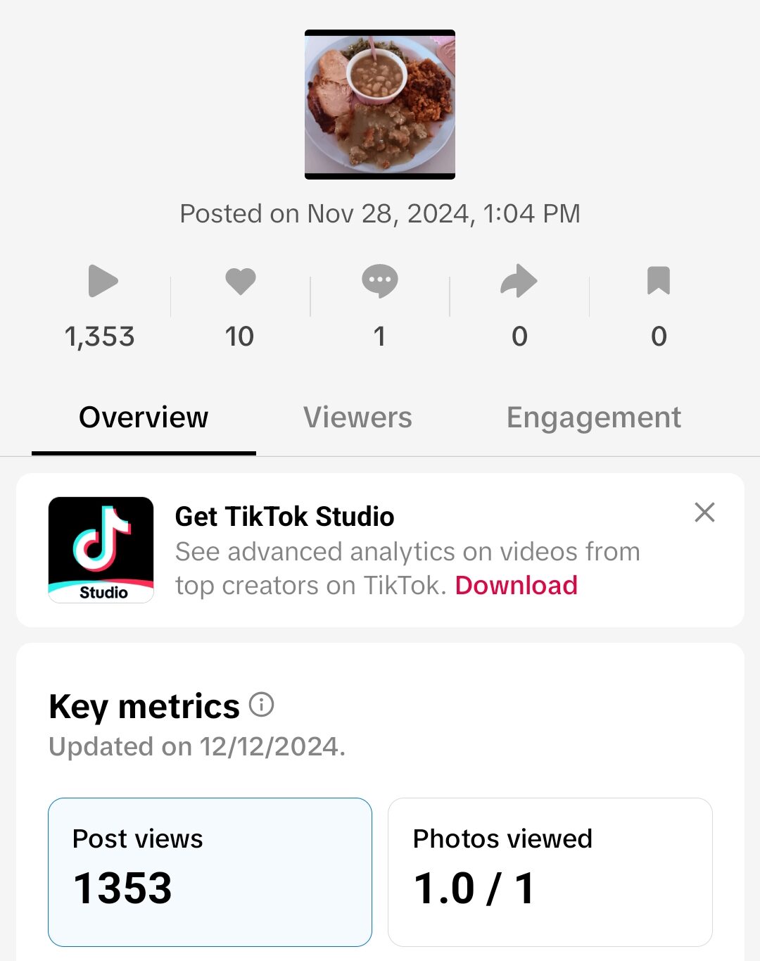 TikTok reach media kit sincere Scribbles post reach sample post