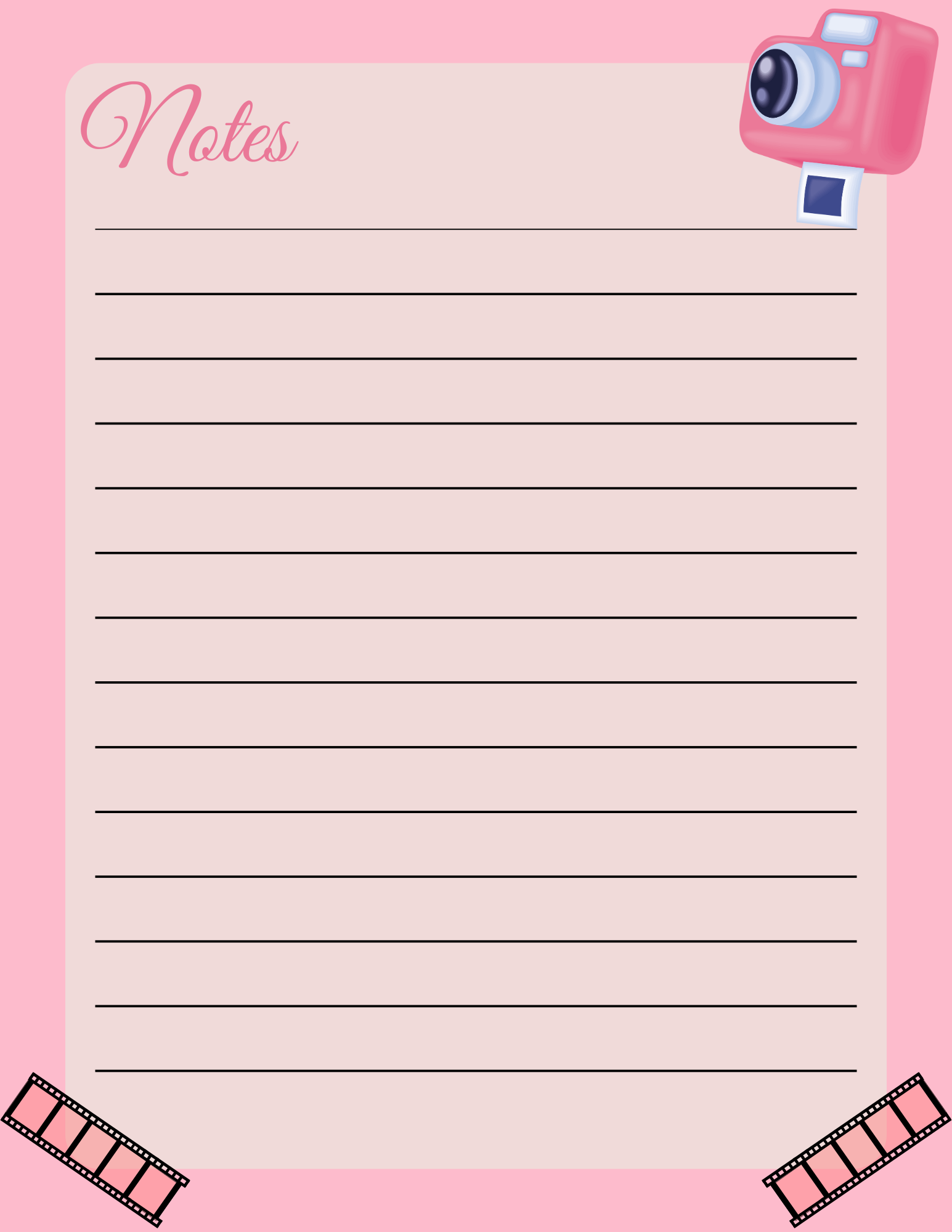 free printable stationery pink stationery set photographer stationery cute camera stationery free stationery download printable writing paper snail mail stationery personal letter paper adorable stationery design free writing printables